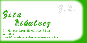 zita mikulecz business card